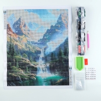 Алмазная мозаика с полным заполнением на холсте &laquo;Озеро в горах&raquo;, 40 х 50 см