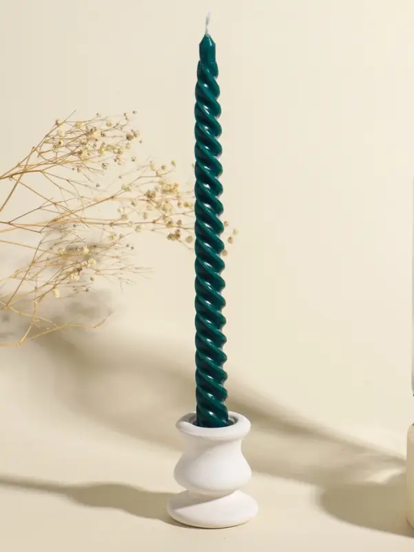 Набор свечей витых, 2х25 см, 4 шт, палитра зелёного 25,5х8,8х2,4 см