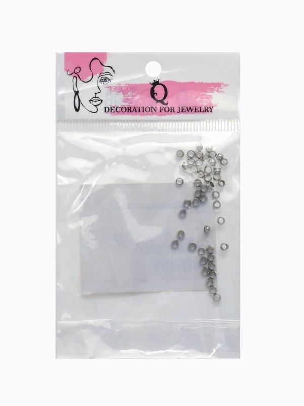 Кримп (зажимная бусина) СМ-355, (набор 50 шт.) 3 мм, цвет серебро