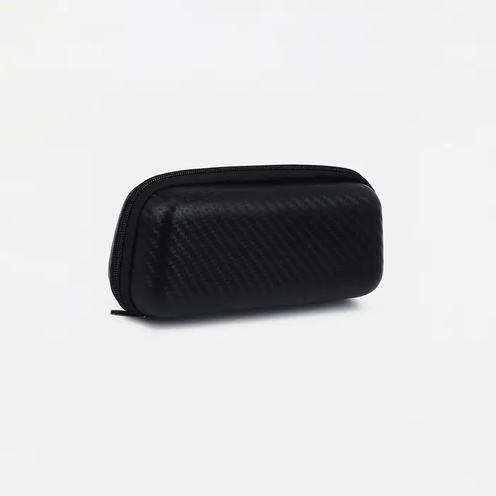 Футляр для очков на молнии, длина 16 см, цвет чёрный