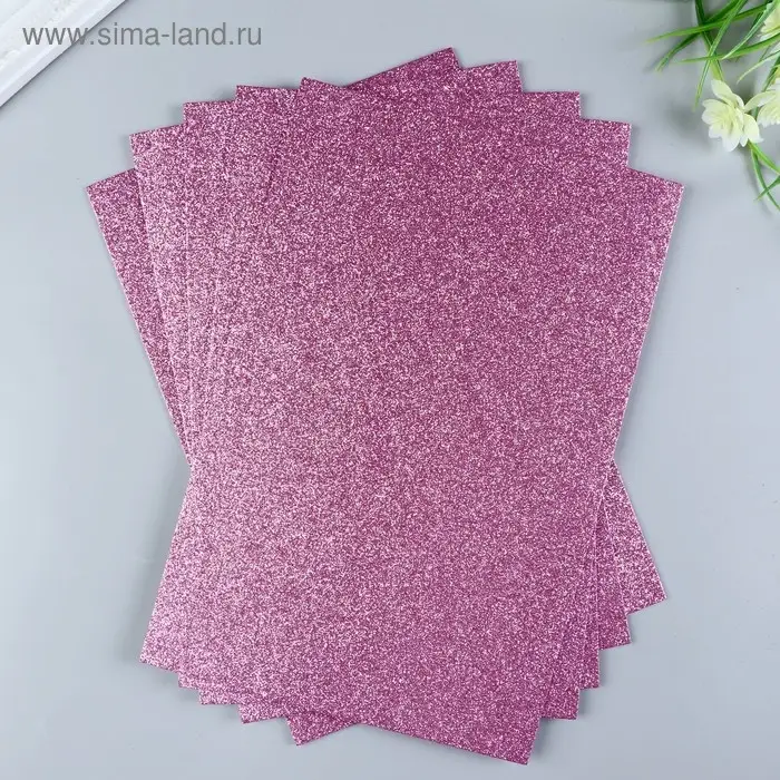 Фоамиран глиттерный Magic 4 Hobby 2 мм  цв. розовый, 20х30 см