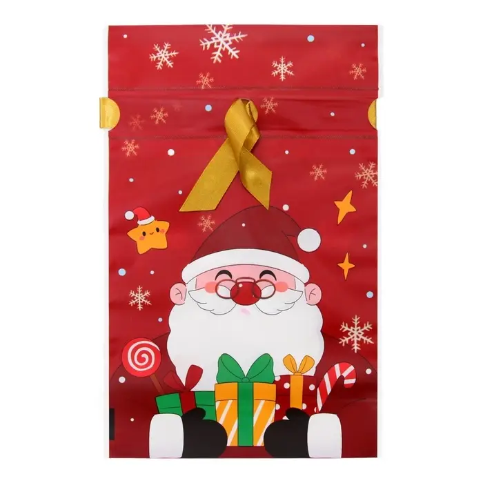 Пакет полиэтиленовый подарочный, с завязками "Подарки" МИКС, 15х23 см