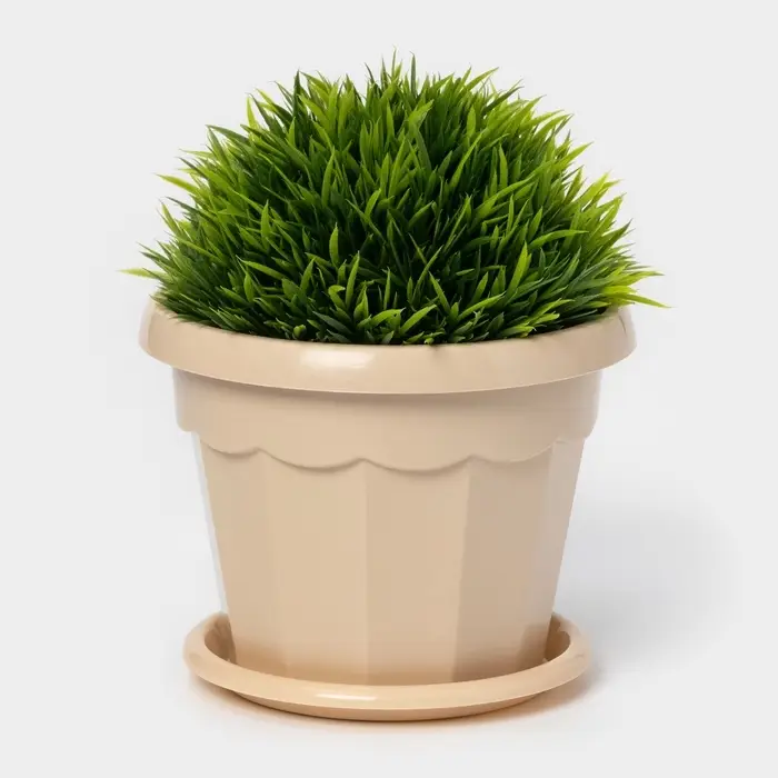 Горшок для цветов с поддоном Доляна &laquo;Эрика&raquo;, 0,7 л, цвет пудровый