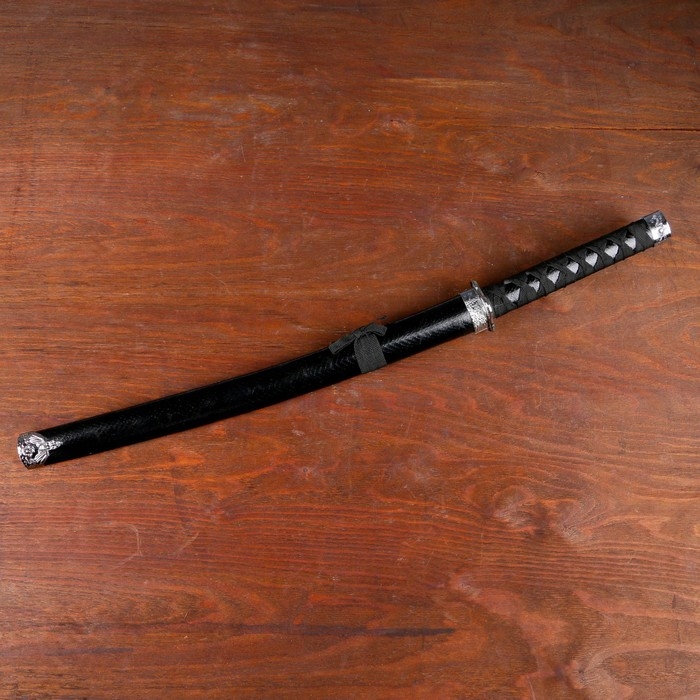 Сув. изделие катаны 3в1 на подставке, ножны кожзам, рептилия черная  47/70/89см