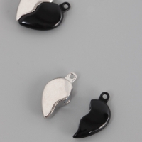 Замок магнитный металл "Вторая половинка, сердце" набор 2 шт чёрно-серебряный 2,6х2,2 см