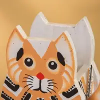 Подставка под ручки "Котик" албезия 12х8х15 см