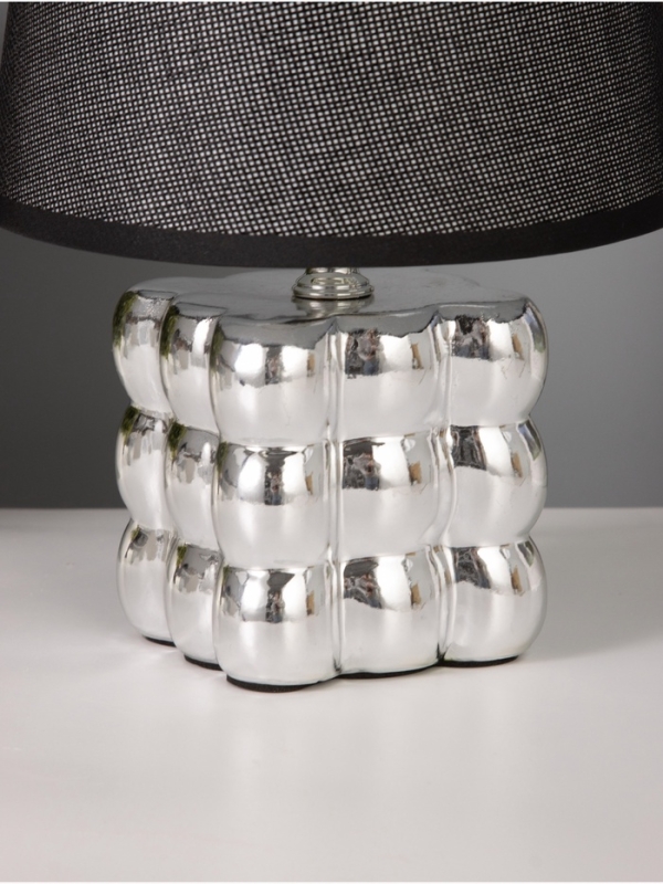 Лампа настольная "Бабл" 40Вт Е14 серебро 17х17х24см