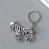 Брелок металл, эмаль "Зебра" 4х4,8х0,5 см