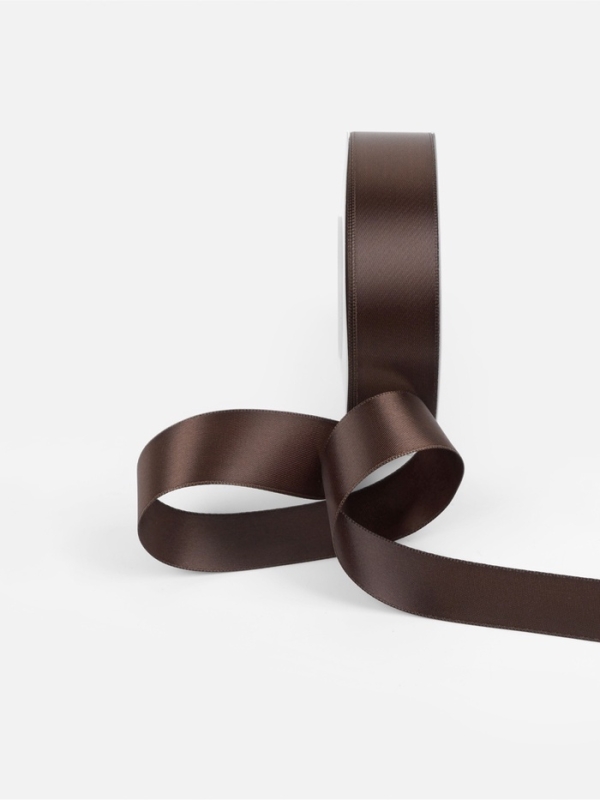 Лента атласная двухсторонняя №0850 25мм*25&plusmn;1м орехово-коричневый TR