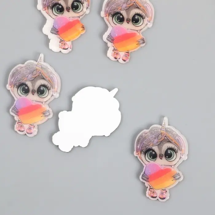 Декоративный элемент для творчества &laquo;Арт Узор. Совушка с сердцем&raquo;, акрил, 2.3&times;3.7 см