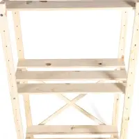 Стеллаж деревянный, 4 полки, 140&times;50&times;28 см, напольный, с регулируемыми полками