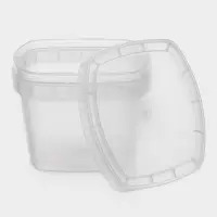 Контейнер пищевой ПластоС, 280 мл, d=11 см, h=7 см, с герметичной крышкой, пластик, прозрачный