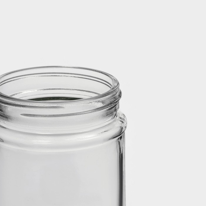 Банка стеклянная для хранения сыпучих продуктов с местом под надпись Доляна &laquo;Премиум&raquo;, 700 мл, 20&times;8 см, с металлической крышкой
