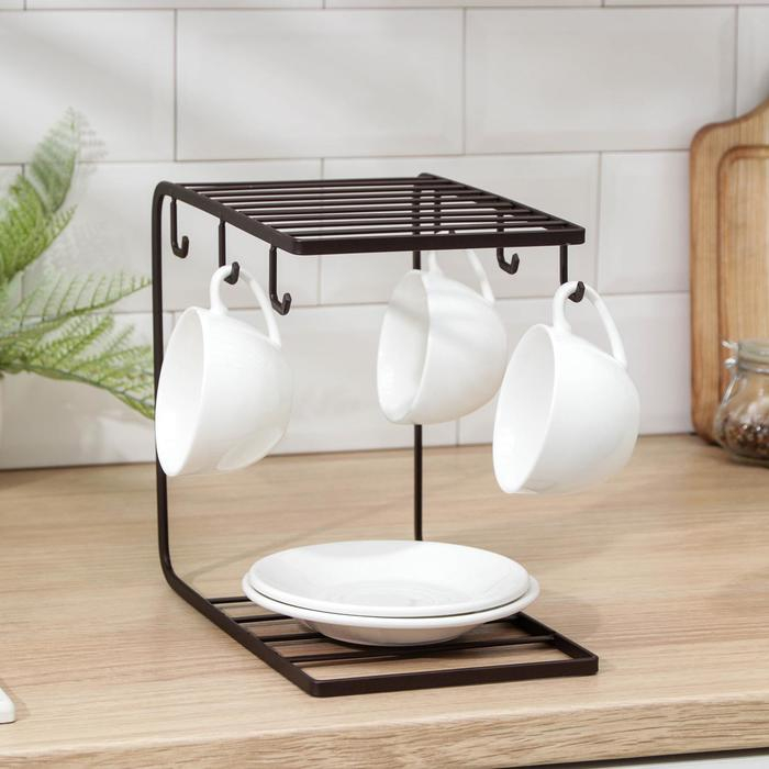 Подставка для чайного сервиза Доляна &laquo;Лофт&raquo;, 24&times;15,3 см, цвет коричневый