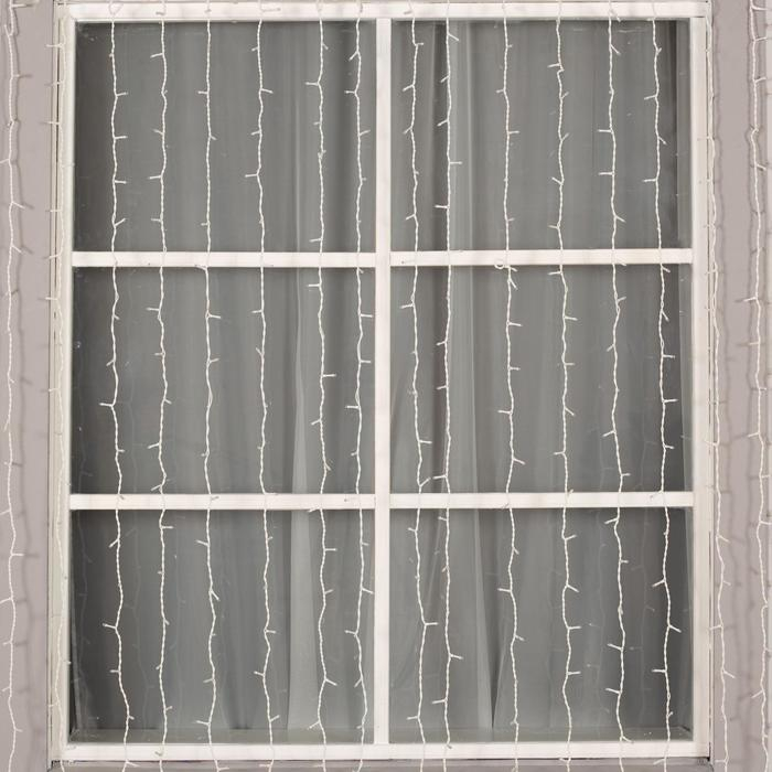 Гирлянда &laquo;Занавес&raquo; 2 &times; 6 м, IP44, УМС, белая нить, 1440 LED, свечение белое, 220 В