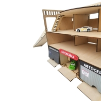 Парковка из дерева &laquo;Паркинг. Мегаполис&raquo; в наборе 2 машинки