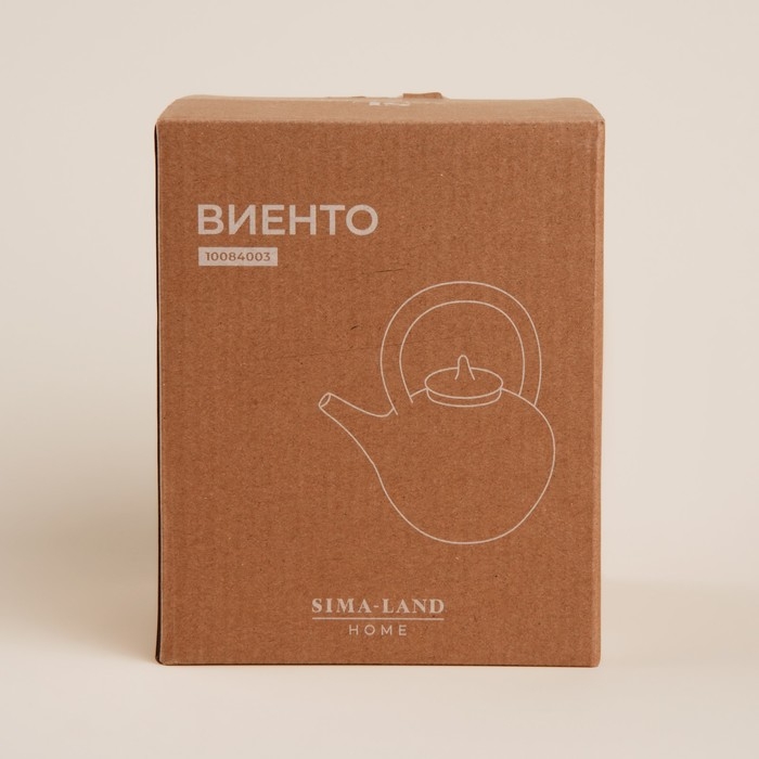 Чайник заварочный керамический SL Home &laquo;Виенто&raquo;, 650 мл, 15&times;12&times;16,5 см, цвет бежевый