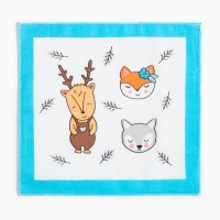 Набор носовых платков Крошка Я "Зверята" 21*21 см-12 шт, цв. МИКС, 100% хл