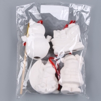 Набор ёлочных украшений под раскраску &laquo;Волшебный&raquo;, 4 шт., с подвесом, кисть