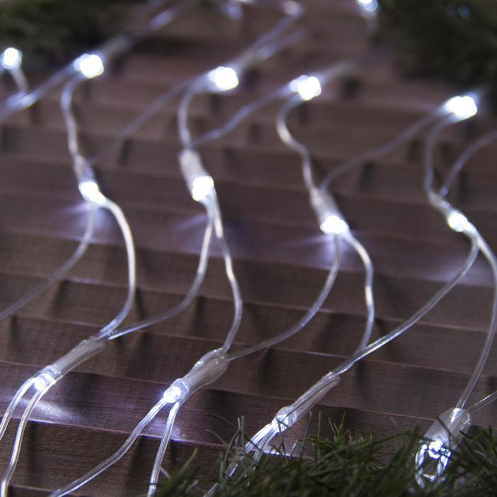 Гирлянда &laquo;Сеть&raquo; 2 &times; 1.5 м, IP44, УМС, прозрачная нить, 192 LED, свечение белое, 220 В