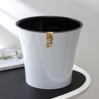 Кашпо для цветов со вставкой &laquo;Арте&raquo;, 5 л, цвет бело-чёрный