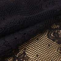 Кружевная эластичная ткань, 190 мм &times; 2,7 &plusmn; 0,5 м, цвет чёрный