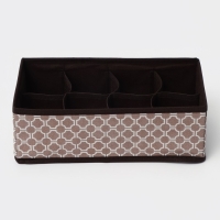 Органайзер для хранения белья Доляна &laquo;Браун&raquo;, 8 ячеек, 28&times;14&times;10 см, цвет коричневый