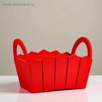 Кашпо деревянное 27&times;18&times;19 см "Мария", ручки боковые, МДФ, красное
