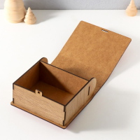 Шкатулка-книга "С Новым годом" коричневая, 14х14х6,5 см