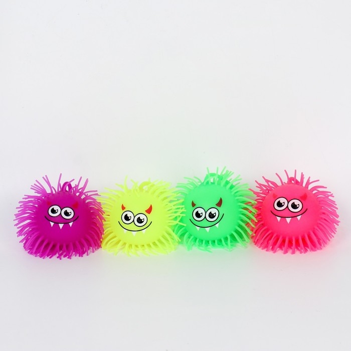 Мяч детский резиновый ёжка &laquo;Томми&raquo;, резиновый, световой, цвета МИКС