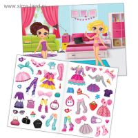 Наклейки многоразовые набор &laquo;Для девочек&raquo;, 3 шт., формат А4