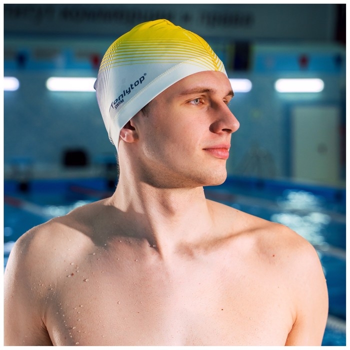 Шапочка для плавания взрослая ONLYTOP &laquo;Орнамент&raquo;, тканевая, обхват 54-60 см