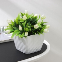 Горшок для цветов с поддоном &laquo;Классика&raquo;, 1 л, пластиковый, белый