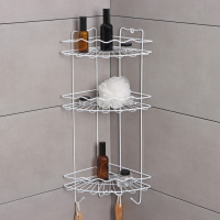 Полка для ванной угловая 3-х ярусная &laquo;Волна&raquo;, 24&times;24&times;64 см, цвет белый