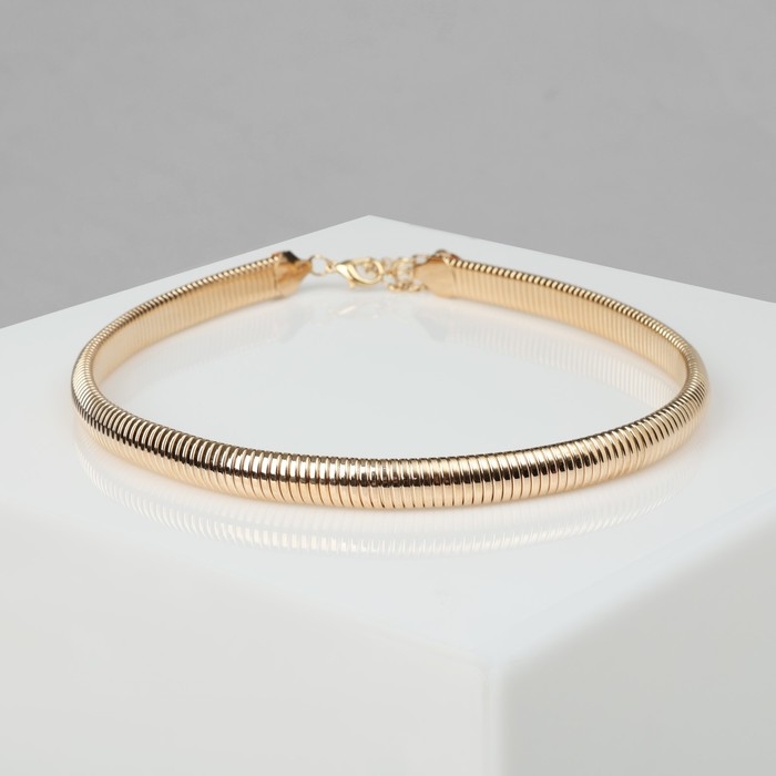 Чокер &laquo;Рельеф&raquo; узкий, 1 см, цвет золото, 47,5 см