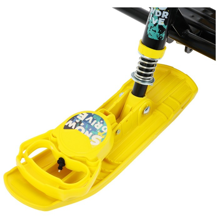 Снегокат &laquo;Тимка спорт 4-1 Зимний спорт&raquo;, ТС4-1/С, со спинкой и ремнём безопасности, цвет чёрный/жёлтый