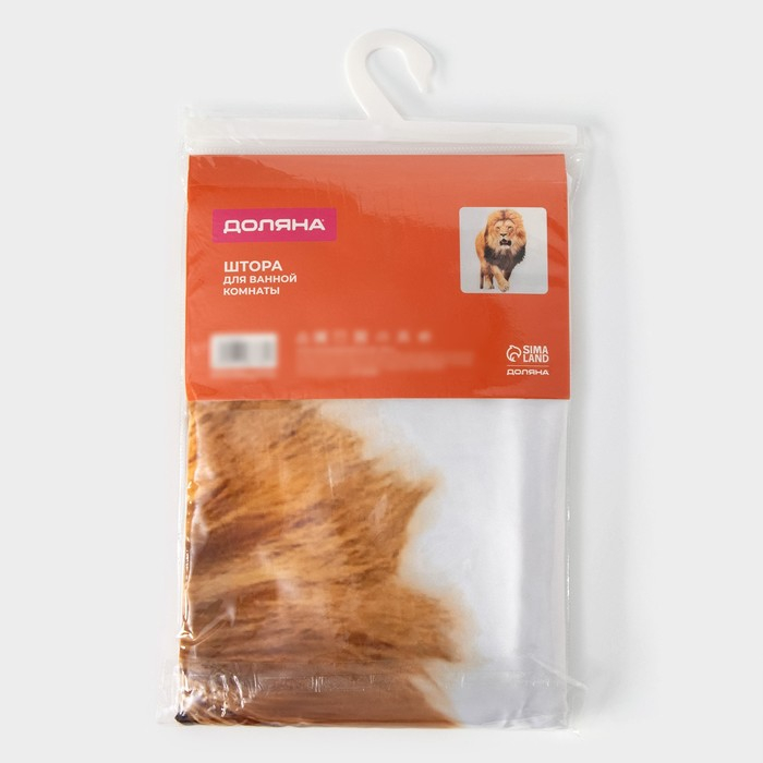 Штора для ванны Доляна &laquo;Лев&raquo; с люверсами, 180&times;180 см