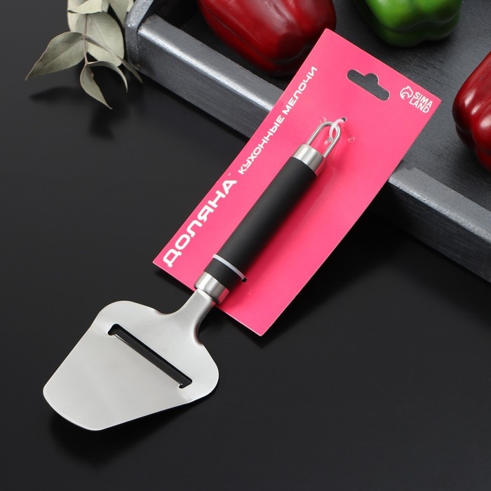 Нож для сыра Доляна Venus, 23&times;8 см, нержавеющая сталь, цвет чёрный