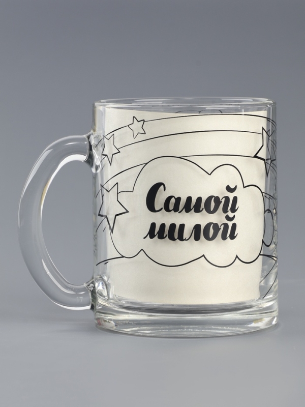 Роспись стеклянной кружки красками "Самой милой" Единорожка