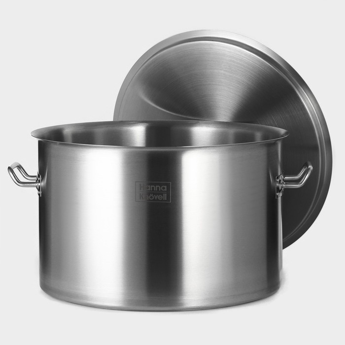 Кастрюля Hanna Kn&ouml;vell с крышкой, 35 л, d=40 см, h=26 см, толщина 1 мм, дно ТРС, толщина дна 4.6 мм, 201 сталь, индукция