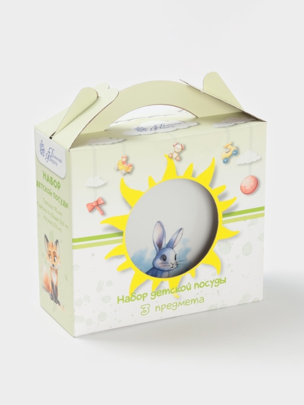 Набор посуды 3 предм. Зайка Голубой И.У.