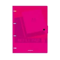 Тетрадь на кольцах А4, 80 листов в клетку ErichKrause "Neon", пластиковая обложка на кнопке, блок офсет, белизна 100%, МИКС