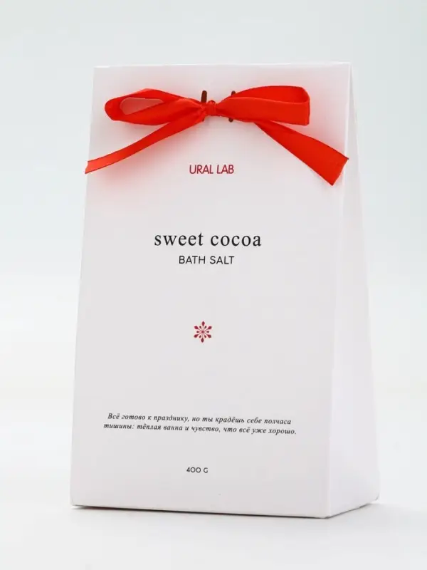 Соль для ванны в коробке, аромат сладкого какао, 400 г, URAL LAB