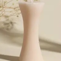 Свеча интерьерная "Талия" нежно-розовая 5,8х5,8х13,2 см