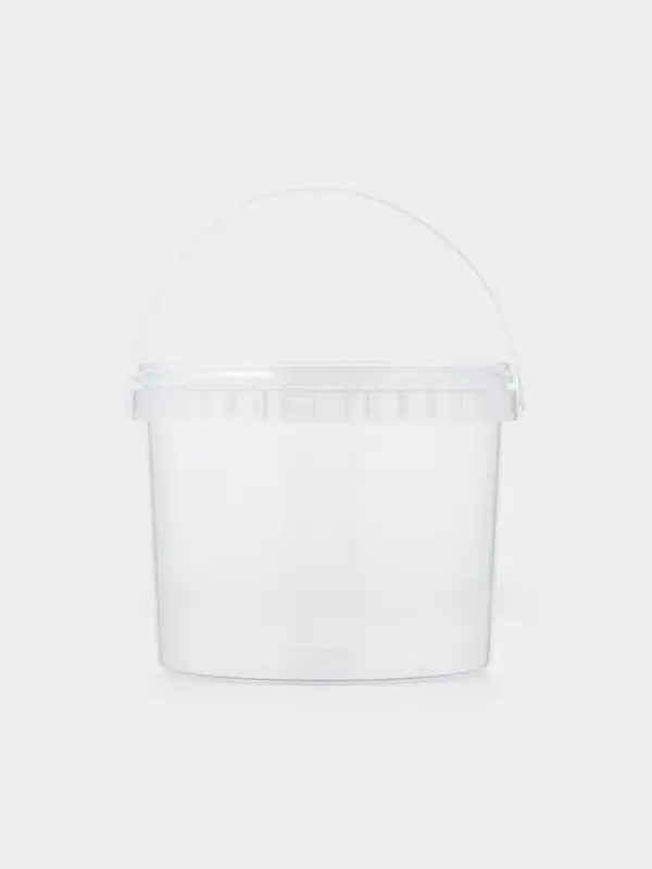 Ведро с крышкой,3 л, d= 19 см, прозрачное, 60 шт/уп.