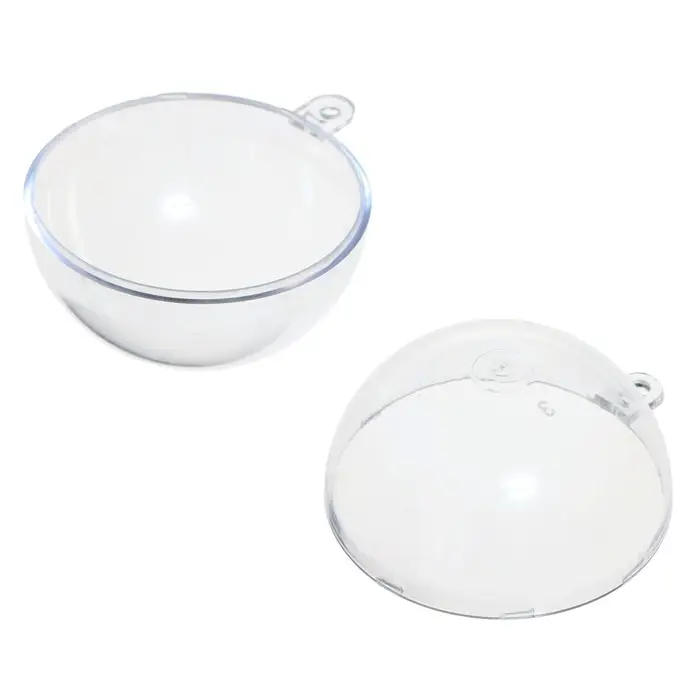 Ёлочный шар заготовка, прозрачный, подвеска, раздельные части, диаметр 6 см