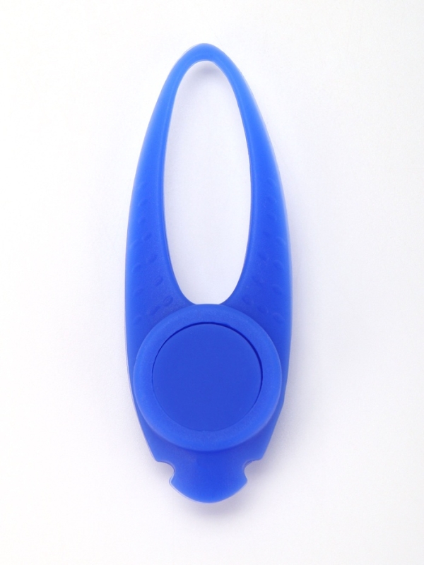 Световой маячок на ошейник/поводок с 3 режимами свечения "Лапка", 3,2 см, силикон, синий