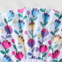 Веер пластик, текстиль "Ситец цветочный" МИКС 23 см