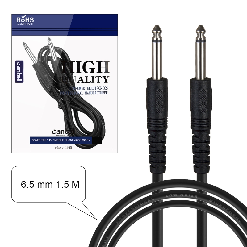 Кабель для микрофона Jack 6.3mm мама\мама 6.5mm 1.5M (160шт/кор)