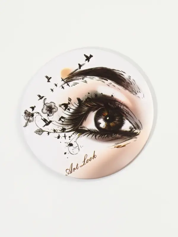 Зеркало карманное &laquo;Взгляд&raquo;, d=7 см, белое